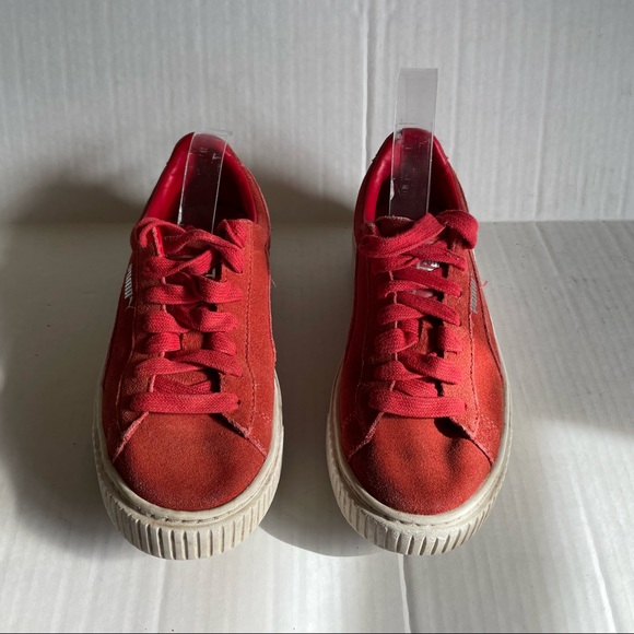 Puma Suede Platform Sneaker Red Size 6 - Picture 3 of 7